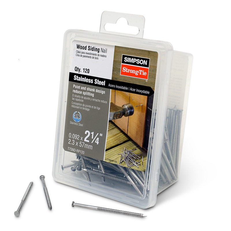 Simpson T7SND-RP120 Wood Siding Nail  2-1/4 in. x .092 in. Type 316 Stainless Steel (120-Qty)