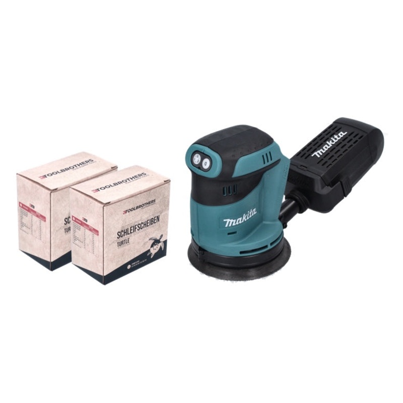 2x Juego de lijado Toolbrothers TURTLE + lijadora excntrica a batera DBO 180 Z 18 V 125 mm - sin batera, sin cargador