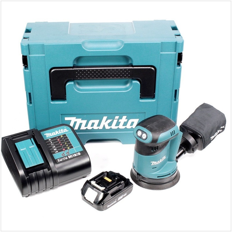 Lijadora excntrica a batera Makita DBO 180 SA1J 18 V 125 mm + 1x batera 2,0 Ah + cargador + Makpac