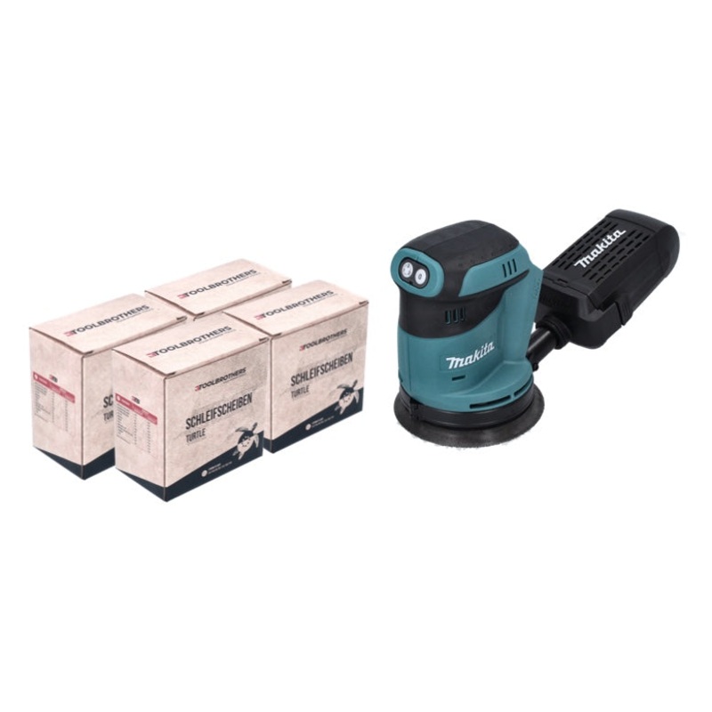 Lijadora excntrica a batera Makita DBO 180 Z 18 V 125 mm + 4x juego de lijado Toolbrothers TURTLE - sin batera, sin cargador
