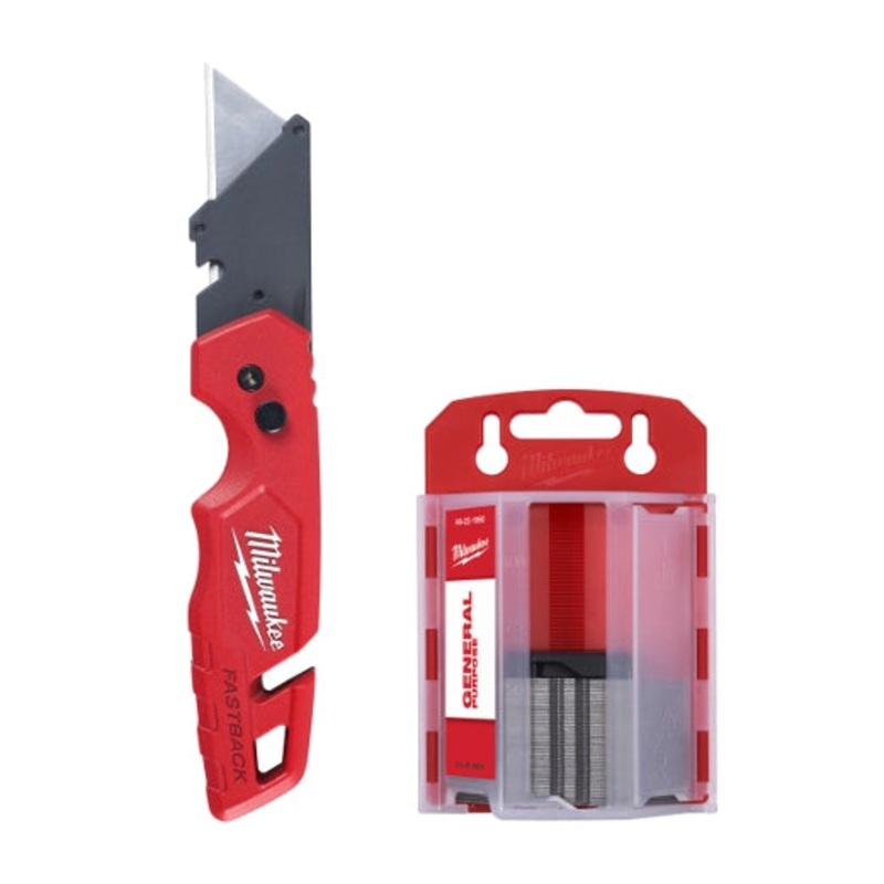 FASTBACK Folding Utility Knife with Blade Storage and 50pc Blades