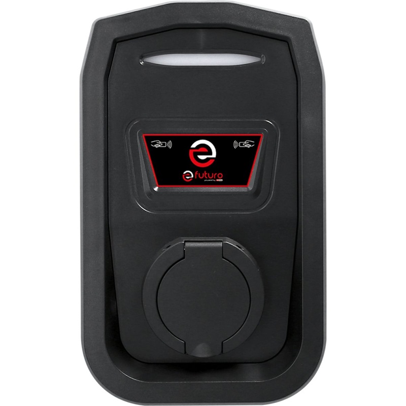 Caja de pared KS TOOLS efuturo con toma tipo 2, monofsico, hasta 7,4 kW, 32 A, 230 V, modo 3, con control de acceso RFID, sin contador de electricidad (117.7577)
