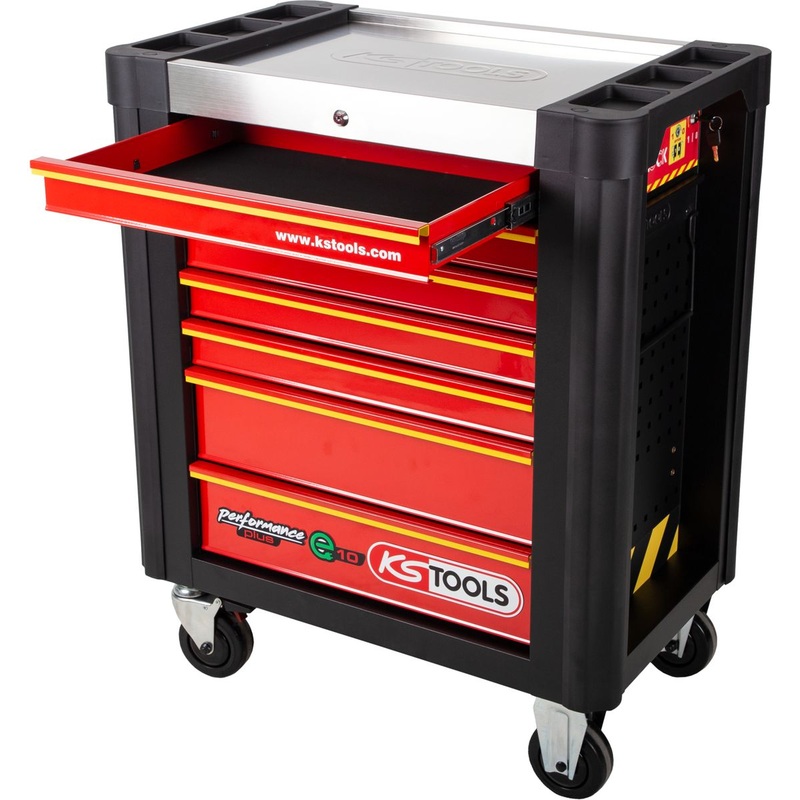 Carro de taller KS TOOLS PERFORMANCEplus e10 NEGRO/ROJO con 7 cajones (873.0007)