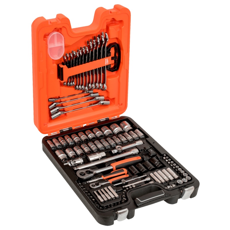 Bahco S106 1/4" and 1/2" Square Drive Socket Set with Combination Spanner Set/L-Keys