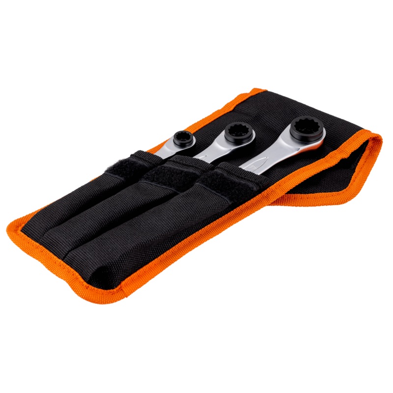 Bahco S4RM/3T 4-in-1 Ratcheting Ring Wrench Set - 3 Pcs/Pouch