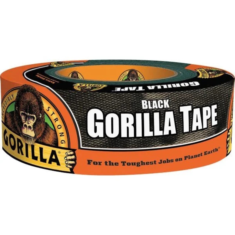 Gorilla Duct Tape, 35 yd L, 2 in W, Black