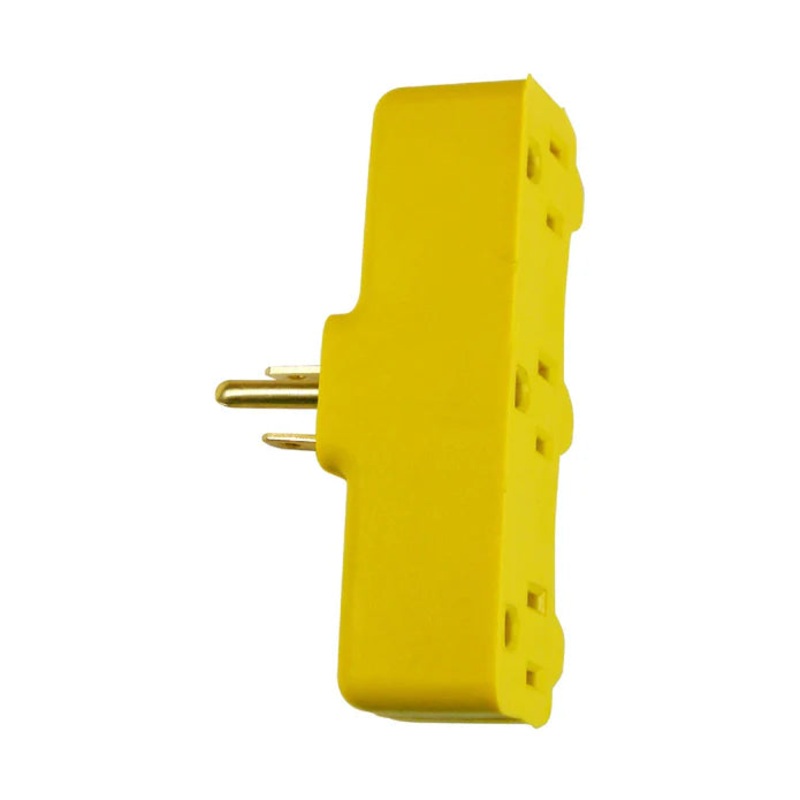 3-Outlet Yellow Triple-Tap Adapter