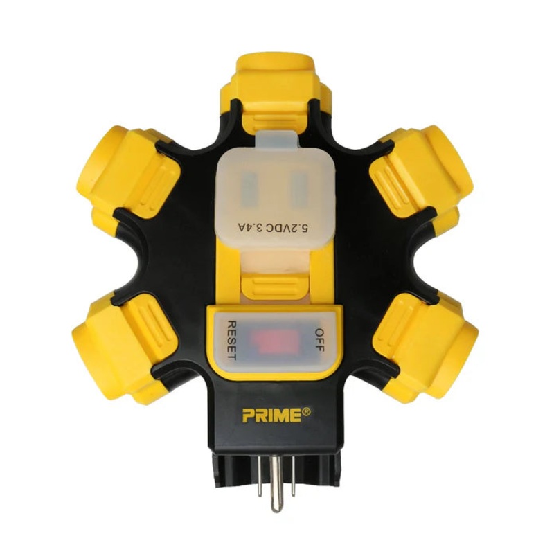 5-Outlet Power Hub w/2-Port 3.4 AMP USB Charger